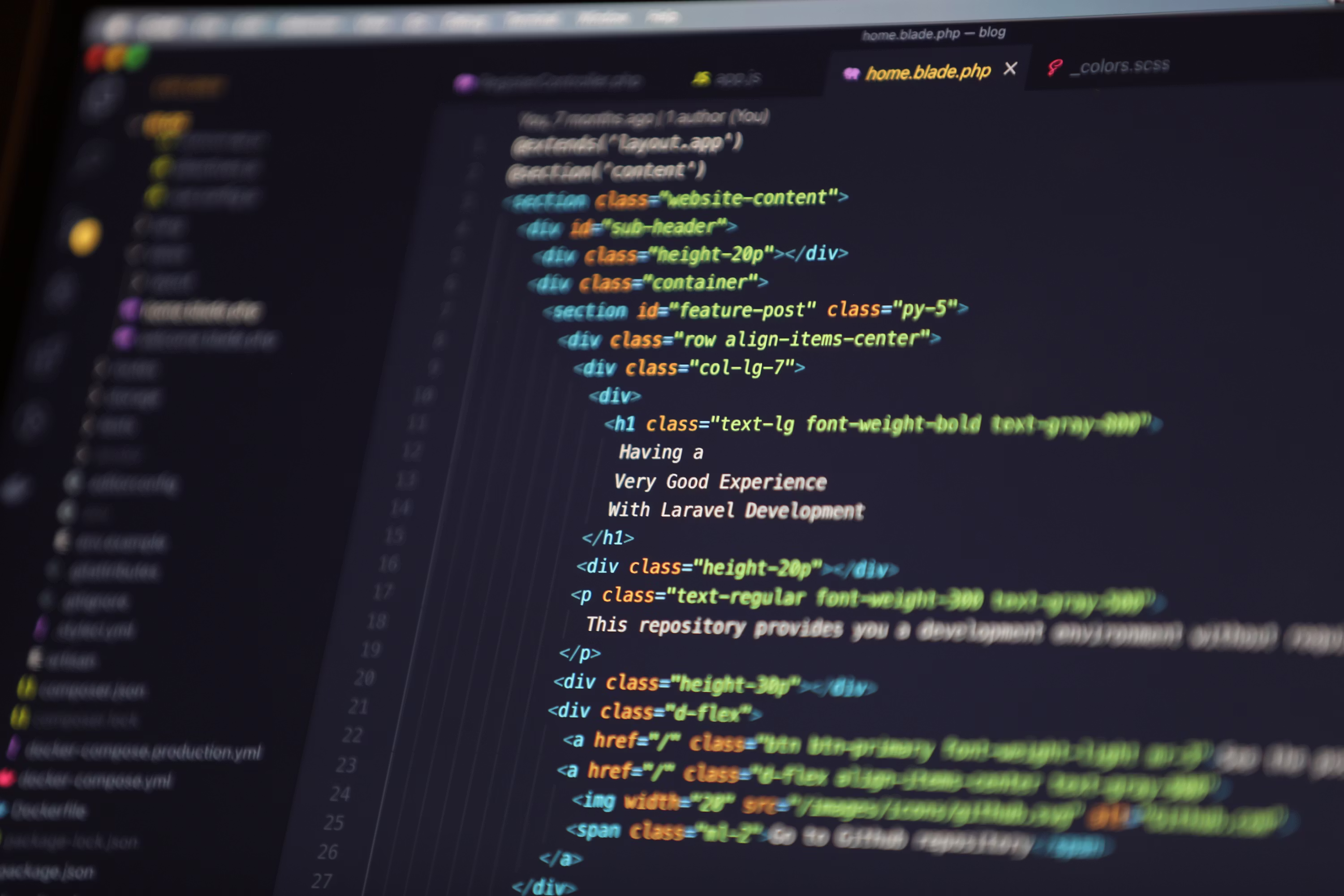 30foot website build—code on screen